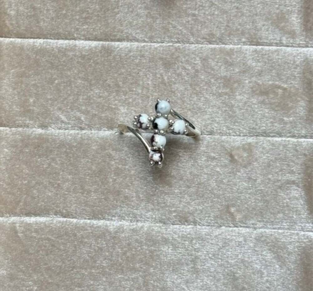 925 Sterling Silver Wild Horse Turquoise Cross Ring Size 9